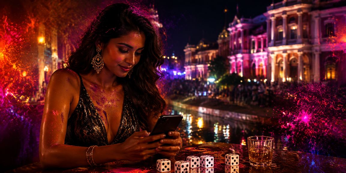 Delhi Connaught Place dice game during Holi festival